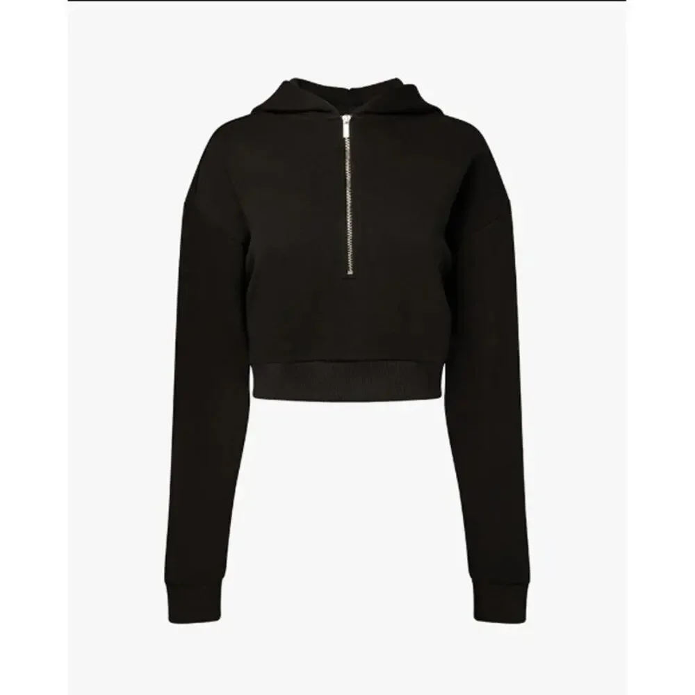NWT Weworewhat Half Zip Hoodie Black Women's‎ Size XS